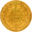 Gold Twenty Francs Coin of Nepolean III of France.