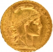 Gold Twenty Francs Coin of Troisieme Republiqua of France of 1907.