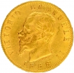 Gold Twenty Lire Coin of Italy of 1868.