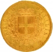 Gold Twenty Lire Coin of Italy of 1868.