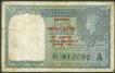 One Rupee Note of King George VI of 1945 of Burma Issue.