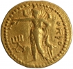 Gold Dinar Coin of Kanishka I of Kushan Dynasty of oesho Type.