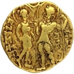 Gold Dinar Coin of Samudragupta of Gupta Dynasty of King and Queen type.