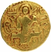 Gold Dinar Coin of Samudragupta of Gupta Dynasty of Scepter type.