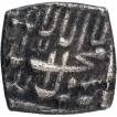 Silver Square Half Rupee Coin of Akbar of Ahmadabad Mint.