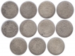 Lot of Eleven Silver Rupee Coins of Mir Usman Ali Khan of Hyderabad State.