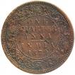 Copper One Quarter Anna Coin of Victoria Empress of Calcutta Mint of 1879.