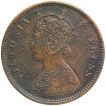 Copper One Quarter Anna Coin of Victoria Empress of Calcutta Mint of 1879.