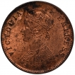 Copper One Quarter Anna Coin of Victoria Empress of Calcutta Mint of 1901.