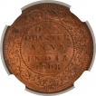 Bronze One Quarter Anna Coin of King Edward VII of Calcutta Mint of 1908.