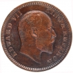 Bronze One Quarter Anna Coin of King Edward VII of Calcutta Mint of 1909.