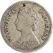 Silver Two Annas Coin of Victoria Empress of Bombay Mint of 1890.