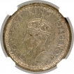 Silver Quarter Rupee Coin of King George VI of Bombay Mint of 1945.