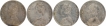 Silver One Rupee Coins of Victoria Queen of Calcutta Mint of 1862.