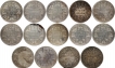 Silver One Rupee Coins of Victoria Queen of Bombay Mint of 1862.