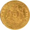 Gold Twenty Francs Coin of Nepoleon III of France of 1862