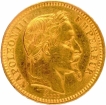 Gold Twenty Francs Coin of Napoleon III of France of 1864.