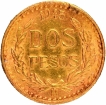 Gold Two Pesos Coin of Mexico of 1945.