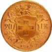 Gold Twenty Francs Coin of Switzerland of 1949.