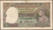 Five Rupees Note of King George VI Signed by C D Deshmukh of 1944.