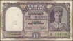 Ten Rupees Note of King George VI of 1944 Signed by C  D Deshmukh.