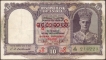 Ten Rupees Note of King George VI of Burma Issue.