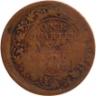 Error Bronze One Quarter Anna Coin of King Edward VII of Calcutta Mint of 1907.