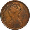 Error Copper Half Anna Coin of Victoria Queen of Madras Mint of 1862.