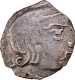 Chandragupta II Silver Drachma Coin of Guptas of portrait type with Bull seated on the reverse.