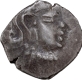 Skandagupta Silver Drachma Coin of Guptas of portrait type with Bull seated on the reverse.