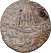 Mughal Empire Shah Jahan Silver Rupee Coin of Surat Mint with Kalima in Circle type.