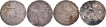 Anwala (Anola) Mint Lot of Four Silver Rupee Coins In the name of Shah Alam II of Rohilkhand.