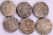 Daulatgarh Mint Lot of Six Coins Silver Rupee in the name of Muhammad Akbar II of Bhopal State.