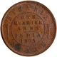 1895 date Copper Quarter Anna Coin of Ganga Singhji of Bikaner.