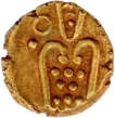   Degenerated Kali figure Gold fanam Coin of Indo-Dutch.