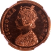 Extremely Rare PL 64 RD NGC Graded Proof Copper 1/2 Pice  Coin of Victoria Empress of Calcutta Mint of 1892.