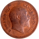 Uncirculated Copper Half Pice Coin of King Edward VII of Calcutta Mint of 1905.