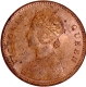 Uncirculated Copper One Quarter Anna Coin of Victoria Queen of Calcutta Mint of 1862.