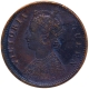 Copper One Quarter Anna Coin of Victoria Queen of Calcutta Mint of 1876.