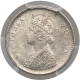 PCGS MS 64 Graded Silver Two Annas Coin of Victoria Queen of Calcutta Mint of 1862.