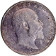 AUNC Silver Two Annas Coin of King Edward VII of Calcutta Mint of 1907 with Ghost Impression.