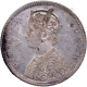 Uncirculated Silver Half Rupee Coin of Victoria Queen of Bombay Mint of 1862.