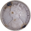 B incused Silver Half Rupee Coin of Victoria Empress of Bombay Mint of 1893.