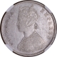 NGC Graded Silver Half Rupee Coin of Victoria Empress of Calcutta Mint of 1899.