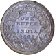 1867 (Actual Minting Year) Silver Rupee Coin of Victoria Queen of Bombay Mint of 1862 without initial J.