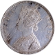 1872 (Actual Minting Year) Silver One Rupee Coin of Victoria Queen of Bombay Mint of 1862 without initial J.