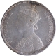 B incused Silver One Rupee Coin of Victoria Empress of Bombay Mint of 1885.