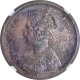 NGC Graded Silver One Rupee Coin of Victoria Empress of Bombay Mint of 1889.