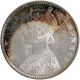 Uncirculated Silver One Rupee Coin of Victoria Empress of Bombay Mint of 1901.