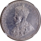 NGC Graded Silver One Rupee Coin of King George V of Calcutta Mint of 1912.